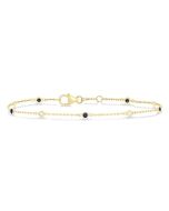 Gemstone & Diamond Station Chain Bracelet