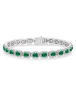 Halo Gemstone & Diamond Bracelet