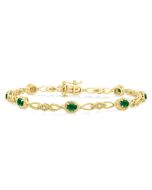 Oval Shape Gemstone & Diamond Fashion Bracelet