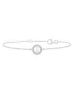 Pearl & Petite Halo Diamond Fashion Chain Bracelet