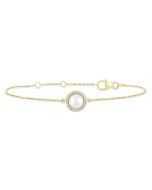 Pearl & Petite Halo Diamond Fashion Chain Bracelet