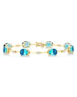 Oval Shape Gemstone & Diamond Bracelet
