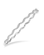 Wave Stackable Diamond Bangle