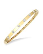 Mixed Shape Flush Bezel Set Diamond Fashion Bangle