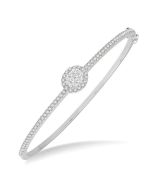 Stackable Oval Shape Halo Shine Bright Essential Diamond Bangle