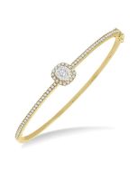 Stackable Cushion Shape Halo Shine Bright Essential Diamond Bangle