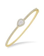 Stackable Pear Shape Halo Shine Bright Essential Diamond Bangle