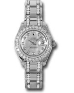*Pre-Owned* Rolex White Gold Lady-Datejust Pearlmaster 29 Watch - 32 Diamond Bezel - Mother-Of-Pearl Diamond Dial