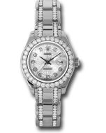  *Pre-Owned* Rolex White Gold Lady-Datejust Pearlmaster 29 Watch - 32 Diamond Bezel - Silver Jubilee Diamond Dial