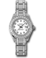  *Pre-Owned* Rolex White Gold Lady-Datejust Pearlmaster 29 Watch - 32 Diamond Bezel - White Diamond Dial