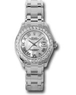  *Pre-Owned* Rolex White Gold Lady-Datejust Pearlmaster 29 Watch - 32 Diamond Bezel - Mother-Of-Pearl Roman Dial