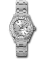  *Pre-Owned* Rolex White Gold Lady-Datejust Pearlmaster 29 Watch - 32 Diamond Bezel - Silver Diamond Dial