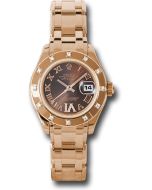 *Pre-Owned* Rolex Pink Gold Lady-Datejust Pearlmaster 29 Watch - 12 Diamond Bezel - Chocolate Brown Diamond Roman Vi Roman Dial