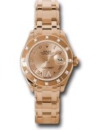  *Pre-Owned* Rolex Pink Gold Lady-Datejust Pearlmaster 29 Watch - 12 Diamond Bezel - Pink Champagne Diamond Roman Vi Roman Dial