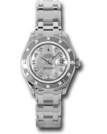  *Pre-Owned* Rolex White Gold Lady-Datejust Pearlmaster 29 Watch - 12 Diamond Bezel - Mother-Of-Pearl Diamond Dial
