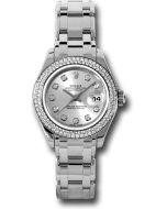  *Pre-Owned* Rolex White Gold Lady-Datejust Pearlmaster 29 Watch - 116 Diamond Bezel - Silver Diamond Dial