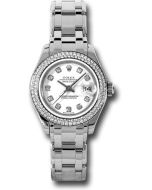  *Pre-Owned* Rolex White Gold Lady-Datejust Pearlmaster 29 Watch - 116 Diamond Bezel - White Diamond Dial