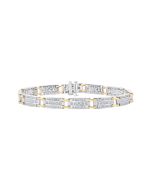 Diamond Men's Channel Set Two Tone Bracelet