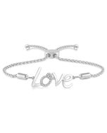 Silver Love Diamond Lariat Bracelet
