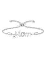 Silver Mom Diamond Lariat Bracelet