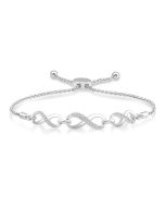 Silver Infinity Diamond Lariat Bracelet