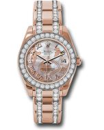  *Pre-Owned* Rolex Everose Gold Datejust Pearlmaster 34 Watch - 32 Diamond Bezel - Goldust Dream Roman Dial