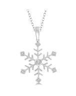 Finesse Drift Silver Snow Flake Diamond Fashion Pendant