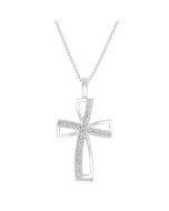 Kalliope Quorra Silver Cross Diamond Fashion Pendant