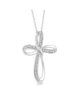 Serenade Velour Silver Cross Diamond Fashion Pendant