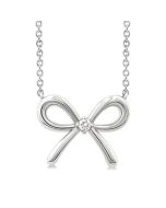 Silver Bow Diamond Fashion Pendant