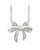Silver Bow Diamond Fashion Pendant