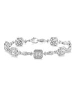 Silver Halo Diamond Bracelet