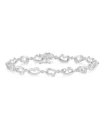 Silver Heart Shape Diamond Bracelet