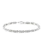 Silver 'X' Shape Diamond Bracelet