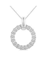 Silver Bold Circle Diamond Pendant