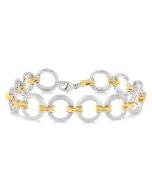 Silver Circle Diamond Fashion Bracelet