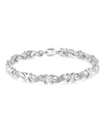 Silver 'X' Shape Diamond Bracelet