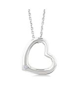 Silver Heart Shape Diamond Fashion Pendant