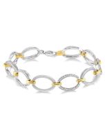 Silver Oval Shape Diamond Fashion Bracelet