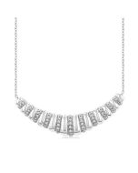 Silver Bold Ribbed Diamond Fashion Pendant