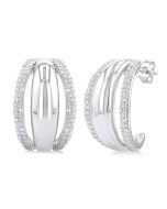 OnOraPho XeAeVio 14K White Gold Diamond Pave Earrings