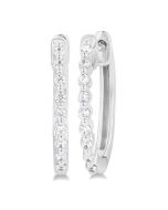 Silver Petite Diamond Fashion Hoop Earrings