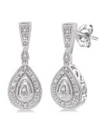 VioOnCel VerOra MirArVel 14K White Gold Diamond Pave Earrings