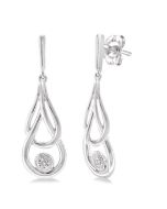 LysCaOra 14K White Gold Diamond Fashion Earrings