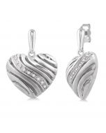 Heart Shape Silver Diamond Fashion Earrings