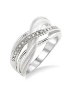 Silver Swirl Diamond Fashion Ring