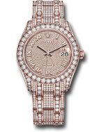  *Pre-Owned* Rolex Everose Gold Pearlmaster 39 Watch - Diamond Lugs - Diamond Bezel - 713 Diamond Paved Roman Dial - Diamond Pearlmaster Bracelet