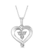 Silver Heart Shape Diamond Fashion Pendant
