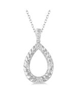 Silver Pear Shape Diamond Fashion Pendant