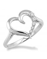 Silver Journey Heart Shape Diamond Ring